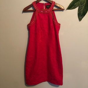 Laundry by Shelli Segal Magenta Embellished Dress